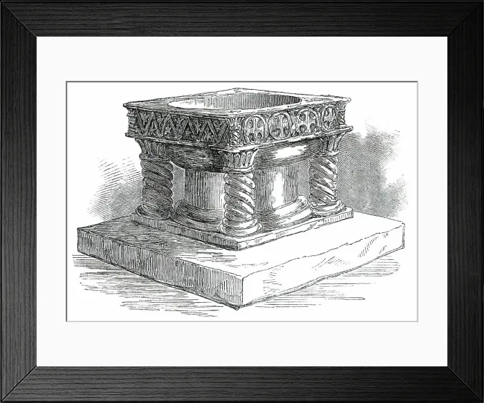 Framed Print : New Font for Easton Church, near Winchester, 1850. Creator: Unknown Framed Print : New Font for Easton Church, near Winchester, 1850. Creator: Unknown