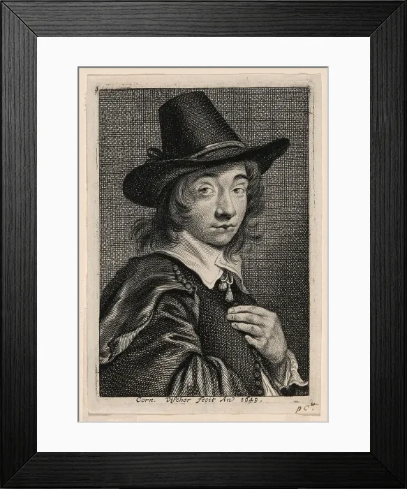 Framed Print : Self-Portrait, 1649. Creator: Cornelis de Visscher Framed Print : Self-Portrait, 1649. Creator: Cornelis de Visscher