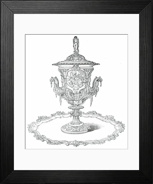 Framed Print : Plate presented to the Ex-Mayor of Swansea, 1850. Creator: Unknown Framed Print : Plate presented to the Ex-Mayor of Swansea, 1850. Creator: Unknown