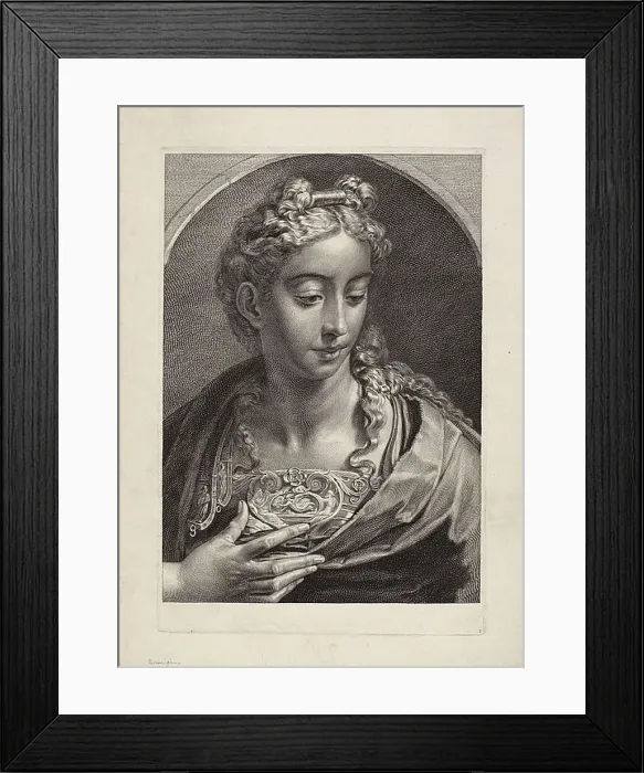 Framed Print : Athena, from Cabinet Reynst; Variarum imaginum a celeberrimis artificibus pictarum... c. 1650. Creator: Cornelis de Visscher Framed Print : Athena, from Cabinet Reynst; Variarum imaginum a celeberrimis artificibus pictarum... c. 1650. Creator: Cornelis de Visscher