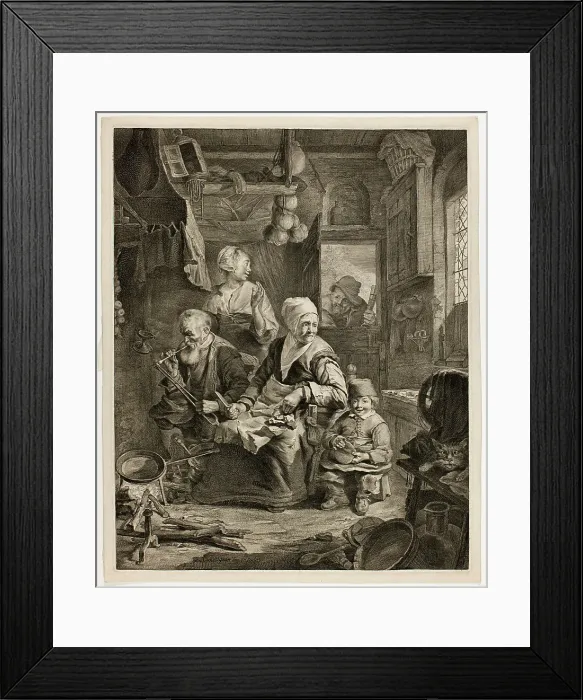 Framed Print : The Pancake Woman, c. 1650. Creator: Cornelis de Visscher Framed Print : The Pancake Woman, c. 1650. Creator: Cornelis de Visscher