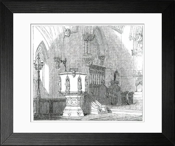 Framed Print : Chancel of the New Church of St. Edward, at Romford, 1850. Creator: Unknown Framed Print : Chancel of the New Church of St. Edward, at Romford, 1850. Creator: Unknown