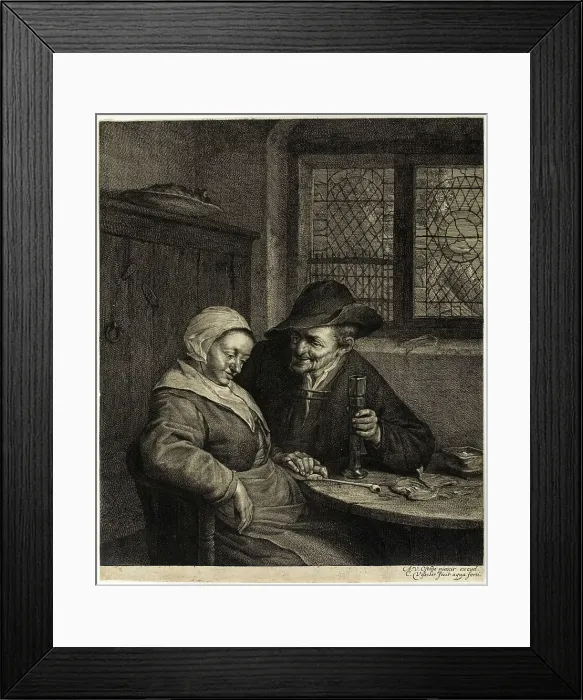 Framed Print : Old Man and Woman, n.d. Creator: Cornelis de Visscher Framed Print : Old Man and Woman, n.d. Creator: Cornelis de Visscher