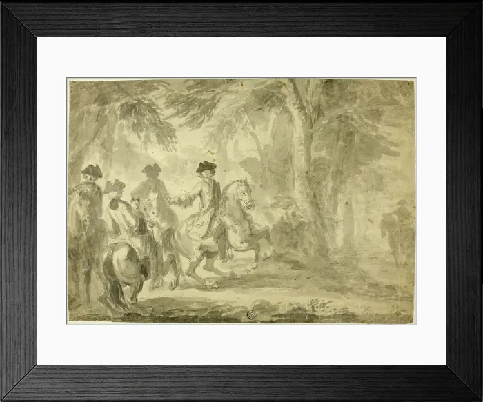 Framed Print : Riders in Park, n.d. Creator: John Vanderbank Framed Print : Riders in Park, n.d. Creator: John Vanderbank