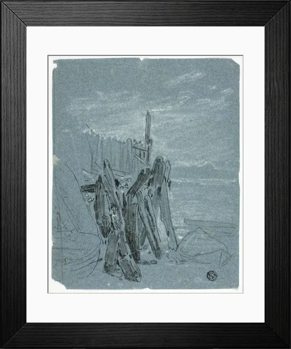 Framed Print : Stockade Near Shore, n.d. Creators: John Varley I, William Turner Framed Print : Stockade Near Shore, n.d. Creators: John Varley I, William Turner