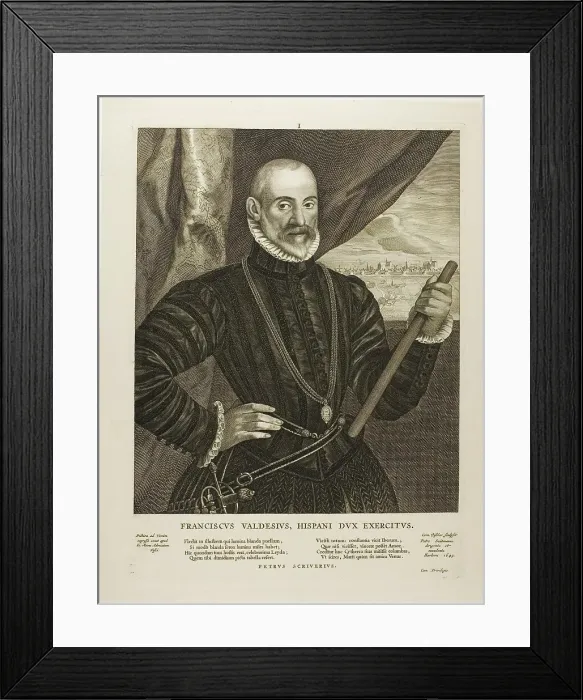 Framed Print : General Francisco Valdes, n.d. Creator: Cornelis de Visscher Framed Print : General Francisco Valdes, n.d. Creator: Cornelis de Visscher