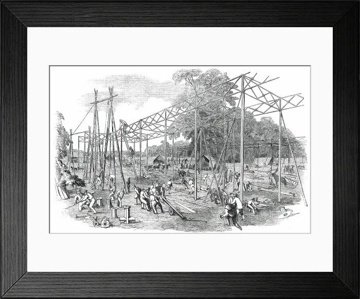 Framed Print : Great Exhibition of 1851 - Progress of the Building in Hyde Park, 1850. Creator: Unknown Framed Print : Great Exhibition of 1851 - Progress of the Building in Hyde Park, 1850. Creator: Unknown