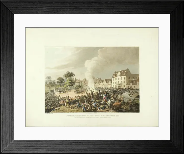 Framed Print : Pursuit of the French Through Leipzig, 1813. Creator: John Augustus Atkinson