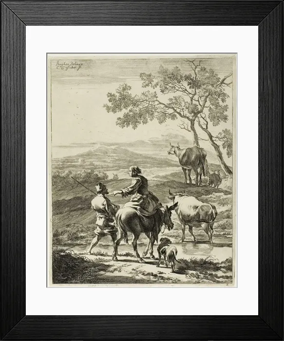 Framed Print : Woman on a Donkey, 1650 / 60. Creator: Cornelis de Visscher Framed Print : Woman on a Donkey, 1650 / 60. Creator: Cornelis de Visscher