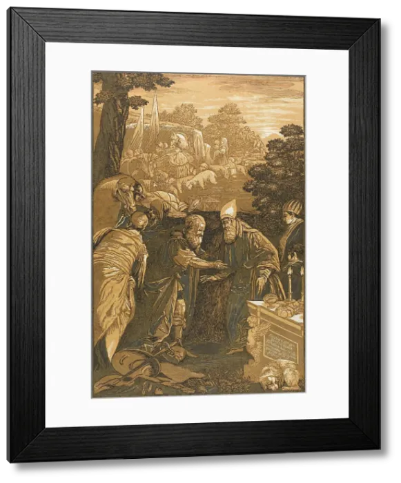 Framed Print : Melchisedech Blessing Abraham, from Opera Selectoria, 1743. Creator: John Baptist Jackson Framed Print : Melchisedech Blessing Abraham, from Opera Selectoria, 1743. Creator: John Baptist Jackson