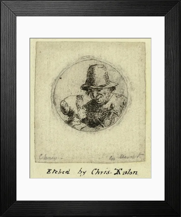 Framed Print : Man with Little Girl (Medallion), n.d. Creator: Christina Chalon Framed Print : Man with Little Girl (Medallion), n.d. Creator: Christina Chalon