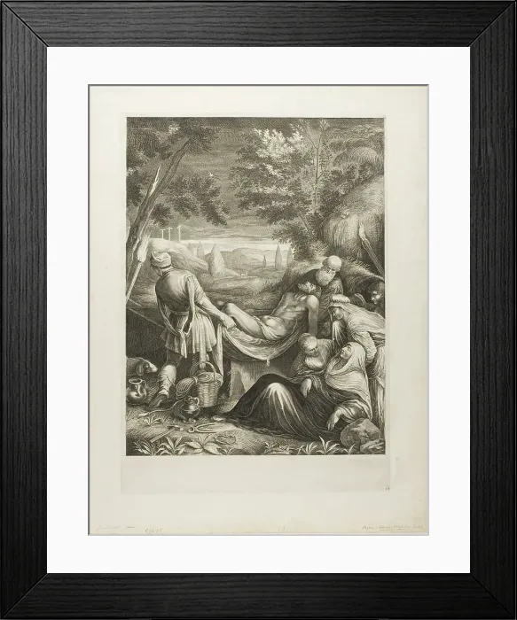 Framed Print : The Entombment, c. 1655. Creator: Cornelis de Visscher Framed Print : The Entombment, c. 1655. Creator: Cornelis de Visscher