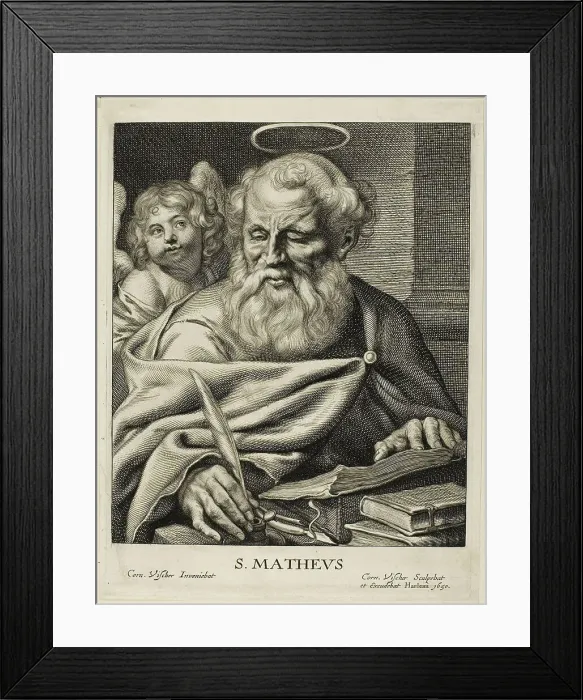 Framed Print : Saint Matthew, n.d. Creator: Cornelis de Visscher Framed Print : Saint Matthew, n.d. Creator: Cornelis de Visscher