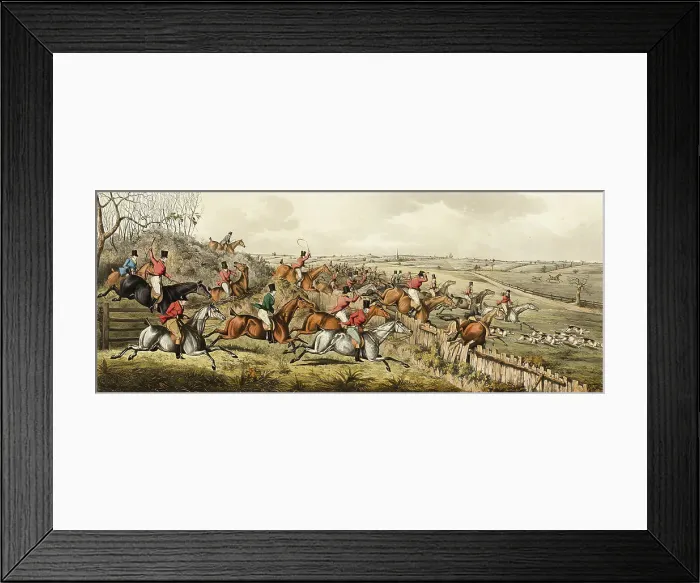 Framed Print : A Struggle for the Start, plate one from The Leicestershire Hunt, published 1825. Creator: John Dean Paul Framed Print : A Struggle for the Start, plate one from The Leicestershire Hunt, published 1825. Creator: John Dean Paul