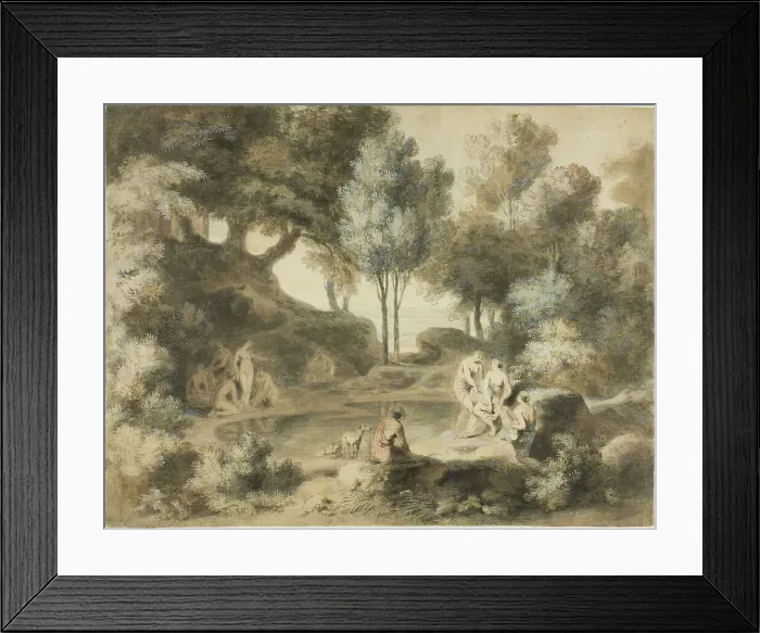 Framed Print : Women Bathing in Pond, 1765 / 70. Creator: William Taverner Framed Print : Women Bathing in Pond, 1765 / 70. Creator: William Taverner