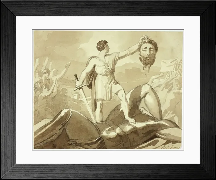 Framed Print : David and Goliath, n.d. Creator: Henry Pierce Bone Framed Print : David and Goliath, n.d. Creator: Henry Pierce Bone