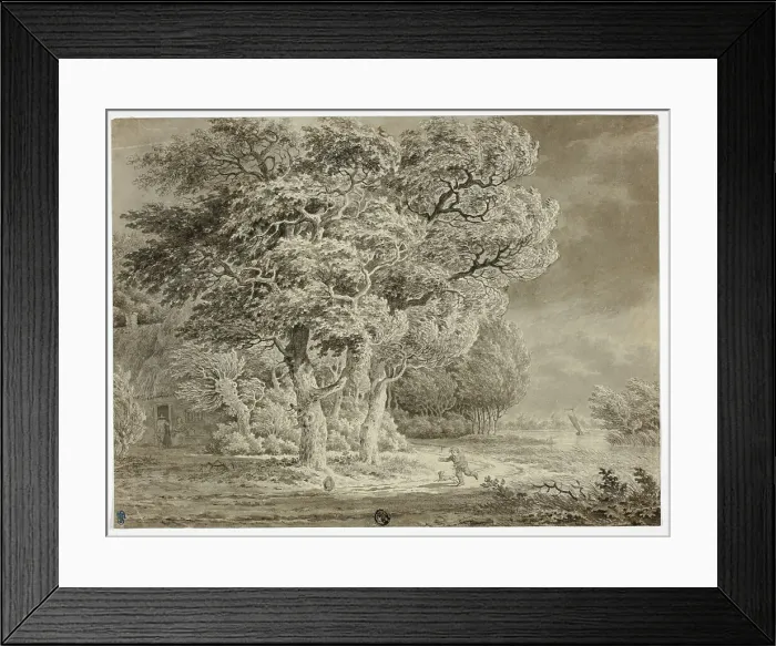 Framed Print : Approaching Storm; Wind Blown Trees; Boy and Dog Running Home, n.d. Creator: Unknown Framed Print : Approaching Storm; Wind Blown Trees; Boy and Dog Running Home, n.d. Creator: Unknown