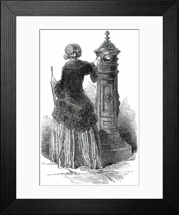 Framed Print : New Letter-Box, at Paris, 1850. Creator: Unknown Framed Print : New Letter-Box, at Paris, 1850. Creator: Unknown