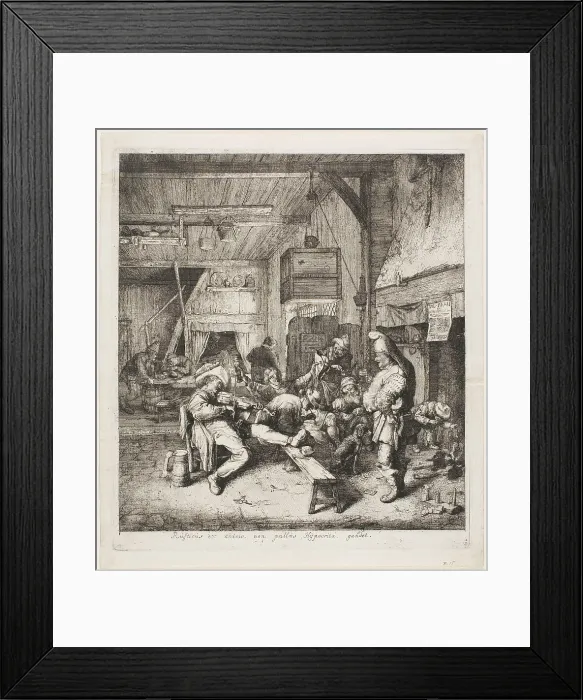 Framed Print : Violin Player Seated in the Inn, 1685. Creator: Cornelis Dusart Framed Print : Violin Player Seated in the Inn, 1685. Creator: Cornelis Dusart