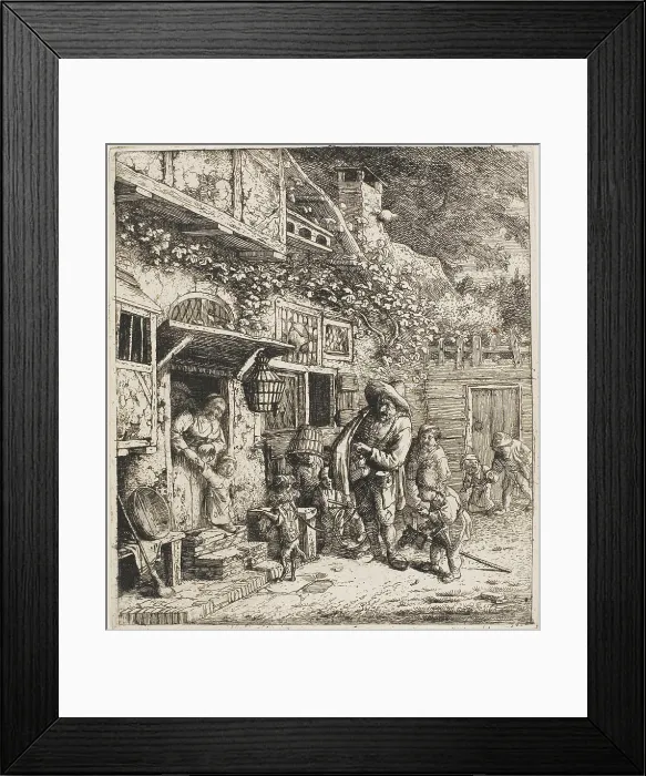 Framed Print : The Dancing Dog, 1685. Creator: Cornelis Dusart Framed Print : The Dancing Dog, 1685. Creator: Cornelis Dusart