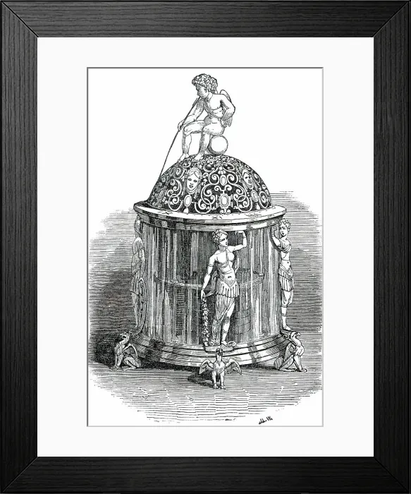 Framed Print : Silver-Gilt Clock - Renaissance, 1850. Creator: Unknown Framed Print : Silver-Gilt Clock - Renaissance, 1850. Creator: Unknown