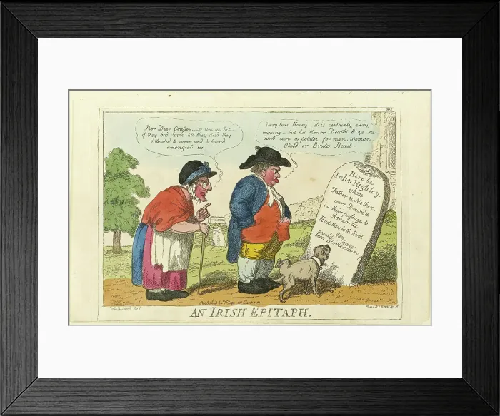 Framed Print : An Irish Epitaph, 1807. Creator: Isaac Cruikshank