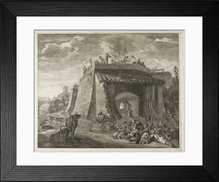 Framed Print : Lime-Kiln, from Cabinet Reynst, 1655-59. Creator: Cornelis de Visscher Framed Print : Lime-Kiln, from Cabinet Reynst, 1655-59. Creator: Cornelis de Visscher