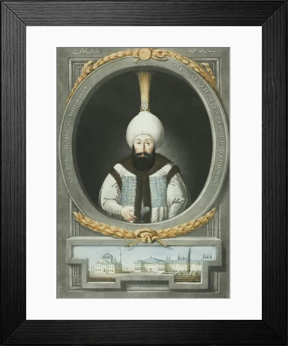 Framed Print : Abdul Hamid Khan, from Portraits of the Emperors of Turkey, 1815. Creator: John Young Framed Print : Abdul Hamid Khan, from Portraits of the Emperors of Turkey, 1815. Creator: John Young