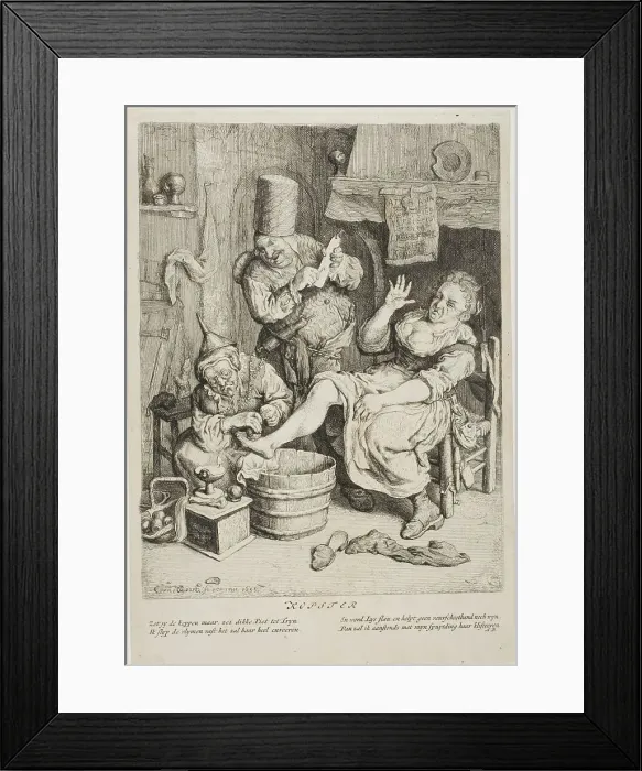 Framed Print : The Cupper (Kopster), 1695. Creator: Cornelis Dusart Framed Print : The Cupper (Kopster), 1695. Creator: Cornelis Dusart
