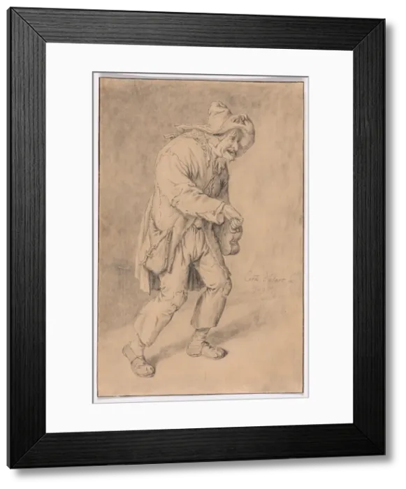 Framed Print : Hurdy-Gurdy Player, 1695. Creator: Cornelis Dusart Framed Print : Hurdy-Gurdy Player, 1695. Creator: Cornelis Dusart