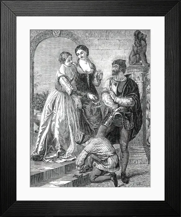 Framed Print : The Departure of the Chevalier Bayard from Brescia - painted by J. C. Hook, 1850. Creator: Unknown. The Departure of the Chevalier Bayard from Brescia - painted by J. C. Hook, 1850. Creator: Unknown Framed Print : The Departure of the Chevalier Bayard from Brescia - painted by J. C. Hook, 1850. Creator: Unknown. The Departure of the Chevalier Bayard from Brescia - painted by J. C. Hook, 1850. Creator: Unknown