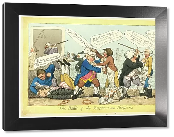 Battle of Barbers and Surgeons, published August 14, 1797. Creator: Isaac Cruikshank