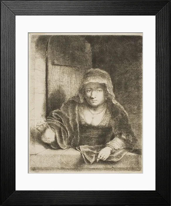 Framed Print : Woman with the Pear, 1651. Creator: Ferdinand Bol Framed Print : Woman with the Pear, 1651. Creator: Ferdinand Bol