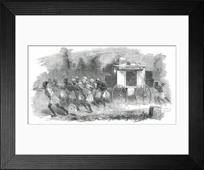 Framed Print : Travelling in India - Officers joining the Indian Army on Service, 1850. Creator: Smyth Framed Print : Travelling in India - Officers joining the Indian Army on Service, 1850. Creator: Smyth