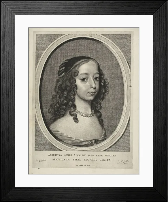 Framed Print : Albertine Agnes of Nassau, n.d. Creator: Cornelis de Visscher Framed Print : Albertine Agnes of Nassau, n.d. Creator: Cornelis de Visscher