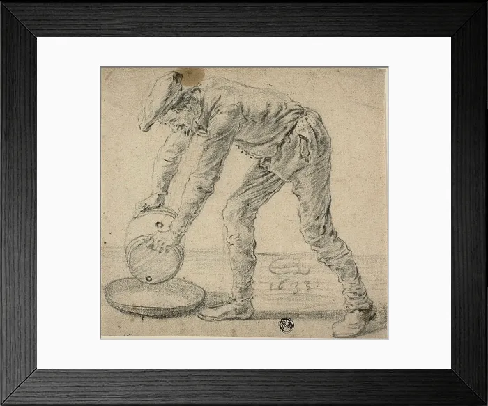 Framed Print : Man with a Keg, 1633. Creator: Cornelis Saftleven Framed Print : Man with a Keg, 1633. Creator: Cornelis Saftleven