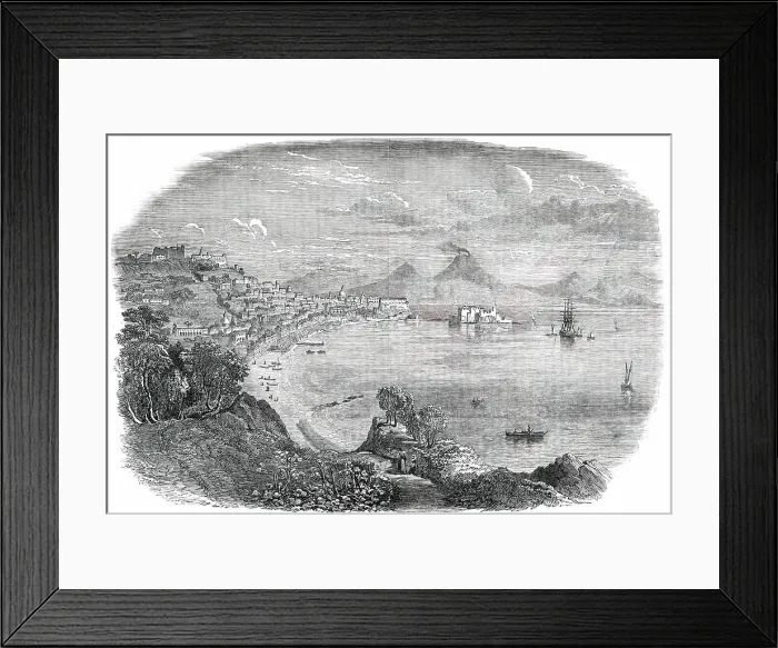 Framed Print : Naples. Vesuvius in the Distance - from an original sketch, 1850. Creator: Unknown Framed Print : Naples. Vesuvius in the Distance - from an original sketch, 1850. Creator: Unknown