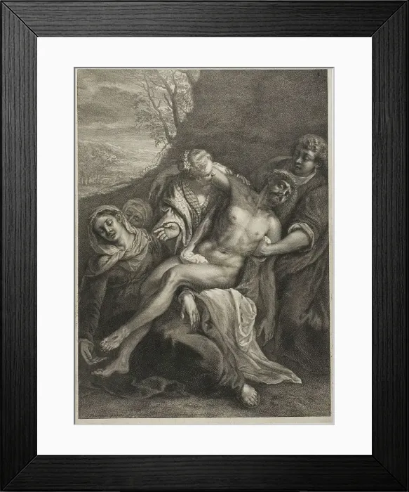 Framed Print : The Entombment, n.d. Creator: Cornelis de Visscher Framed Print : The Entombment, n.d. Creator: Cornelis de Visscher