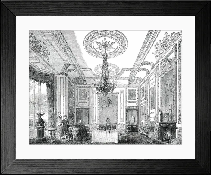 Framed Print : The White Drawing-Room, Windsor Castle, 1850. Creator: Unknown Framed Print : The White Drawing-Room, Windsor Castle, 1850. Creator: Unknown