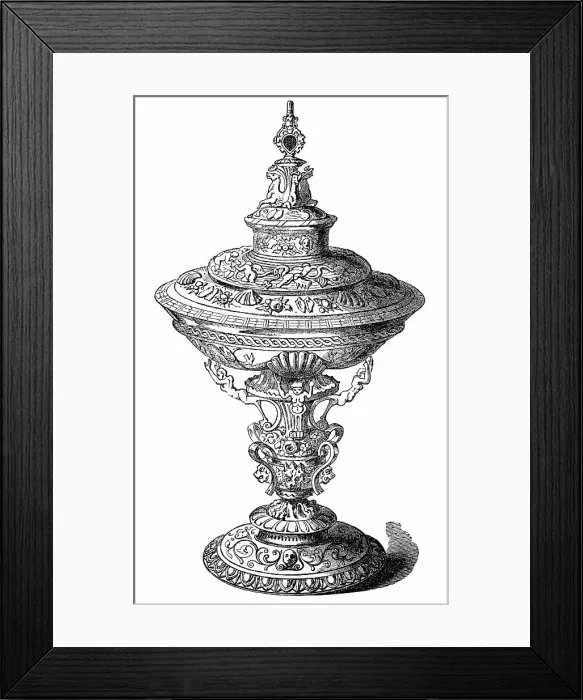 Framed Print : Founder's Cup, Emanuel College, Cambridge, 1850. Creator: Unknown Framed Print : Founder's Cup, Emanuel College, Cambridge, 1850. Creator: Unknown