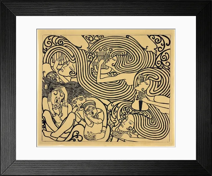 Framed Print : Image Design for a Poster, Wagenaar's Cantata The Shipwreck, 1899. Creator: Jan Toorop Framed Print : Image Design for a Poster, Wagenaar's Cantata The Shipwreck, 1899. Creator: Jan Toorop