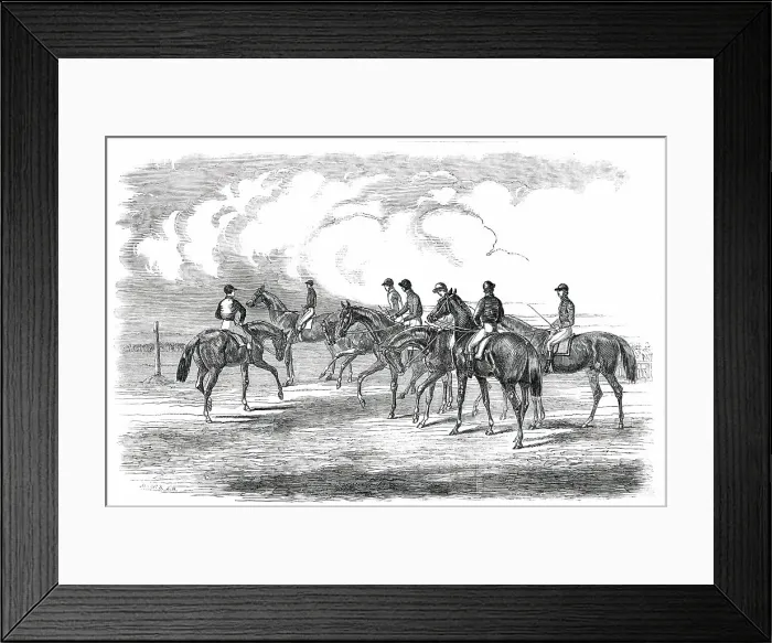 Framed Print : Epsom Spring Meeting...Preparing to Start for the Great Metropolitan Stakes, 1850. Creator: Unknown Framed Print : Epsom Spring Meeting...Preparing to Start for the Great Metropolitan Stakes, 1850. Creator: Unknown