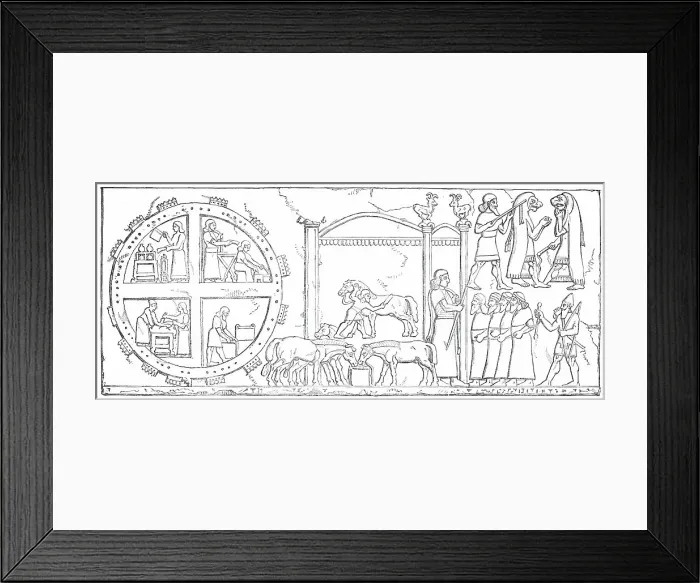 Framed Print : Nimroud Sculptures, just received at the British Museum - Supposed Kitchen and Pavilion, 1850. Creator: Unknown Framed Print : Nimroud Sculptures, just received at the British Museum - Supposed Kitchen and Pavilion, 1850. Creator: Unknown