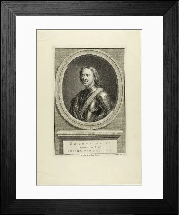 Framed Print : Peter I of Russia, 1752. Creator: Jacobus Houbraken Framed Print : Peter I of Russia, 1752. Creator: Jacobus Houbraken