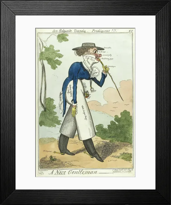 Framed Print : A Nice Gentleman, published September 12, 1818. Creator: Isaac Robert Cruikshank Framed Print : A Nice Gentleman, published September 12, 1818. Creator: Isaac Robert Cruikshank