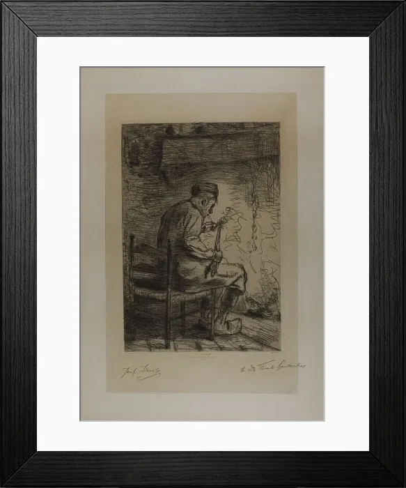 Framed Print : The Smoker, 1882. Creator: Jozef Israels Framed Print : The Smoker, 1882. Creator: Jozef Israels