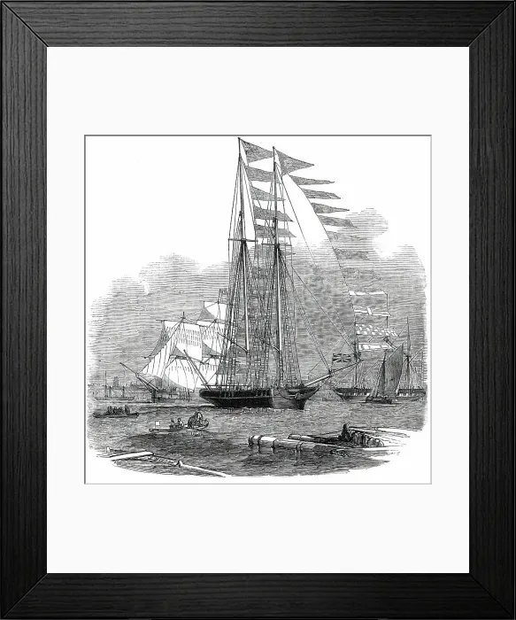 Framed Print : The Titania Schooner Yacht, built for Mr. Robert Stephenson, C.E. 1850. Creator: Unknown. The Titania Schooner Yacht, built for Mr. Robert Stephenson, C.E. 1850. Creator: Unknown Framed Print : The Titania Schooner Yacht, built for Mr. Robert Stephenson, C.E. 1850. Creator: Unknown. The Titania Schooner Yacht, built for Mr. Robert Stephenson, C.E. 1850. Creator: Unknown