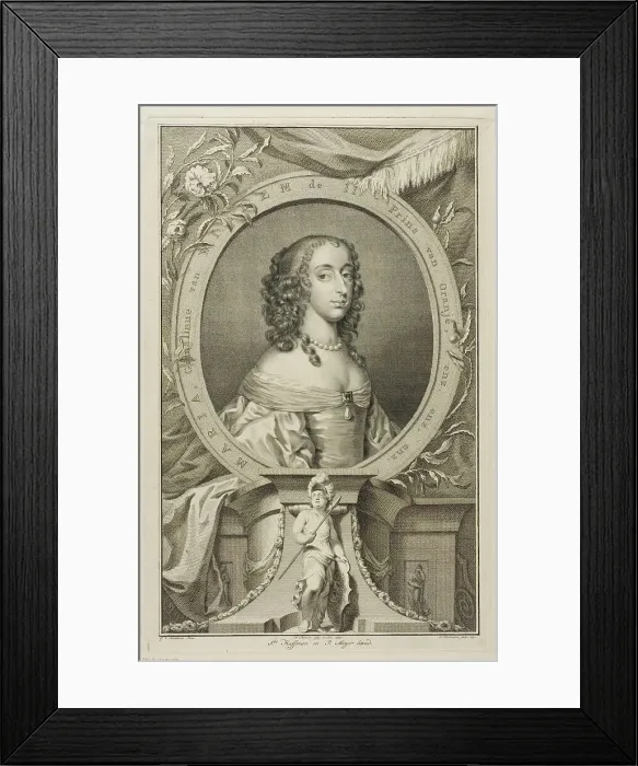 Framed Print : Maria, Wife of Willem II of Orange, n.d. Creator: Jacobus Houbraken Framed Print : Maria, Wife of Willem II of Orange, n.d. Creator: Jacobus Houbraken