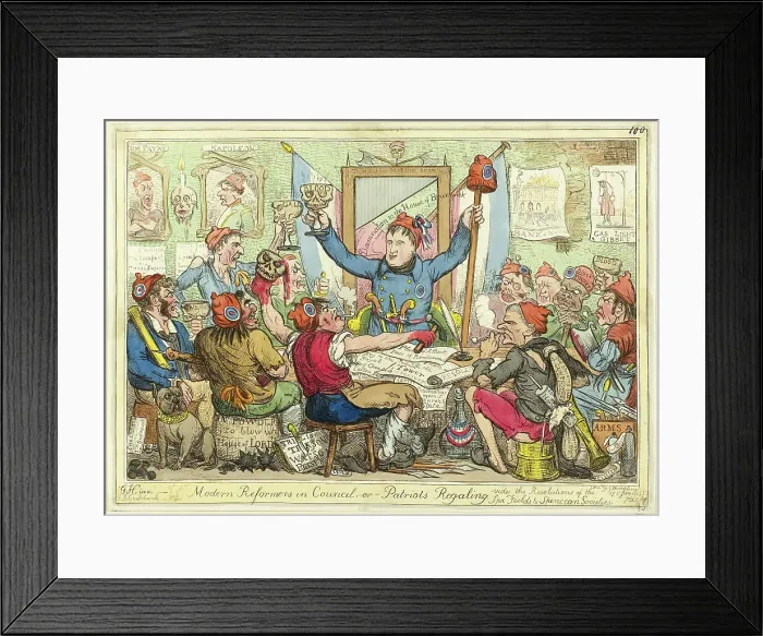 Framed Print : Modern Reformers in Council, published July 3, 1818. Creator: Isaac Robert Cruikshank Framed Print : Modern Reformers in Council, published July 3, 1818. Creator: Isaac Robert Cruikshank
