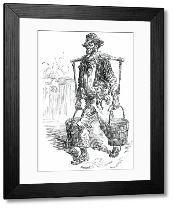 Framed Print : Water-Carrier at Hampstead, 1850. Creator: Unknown Framed Print : Water-Carrier at Hampstead, 1850. Creator: Unknown